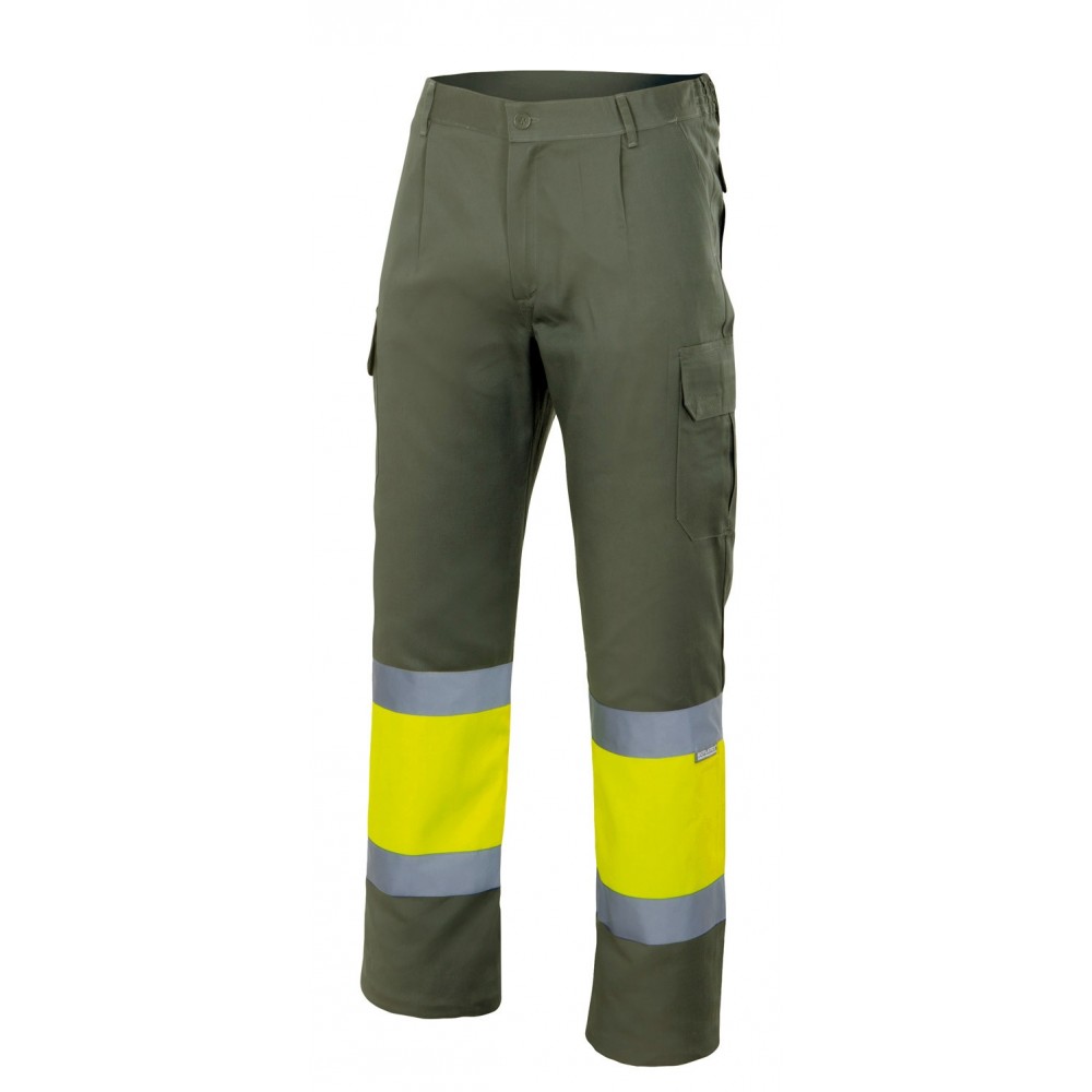 Pantalón alta visibilidad forrado Velilla 156 Verde-Amarillo