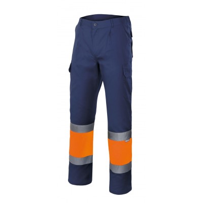 Pantalón alta visibilidad forrado Velilla 156 Marino-Naranja