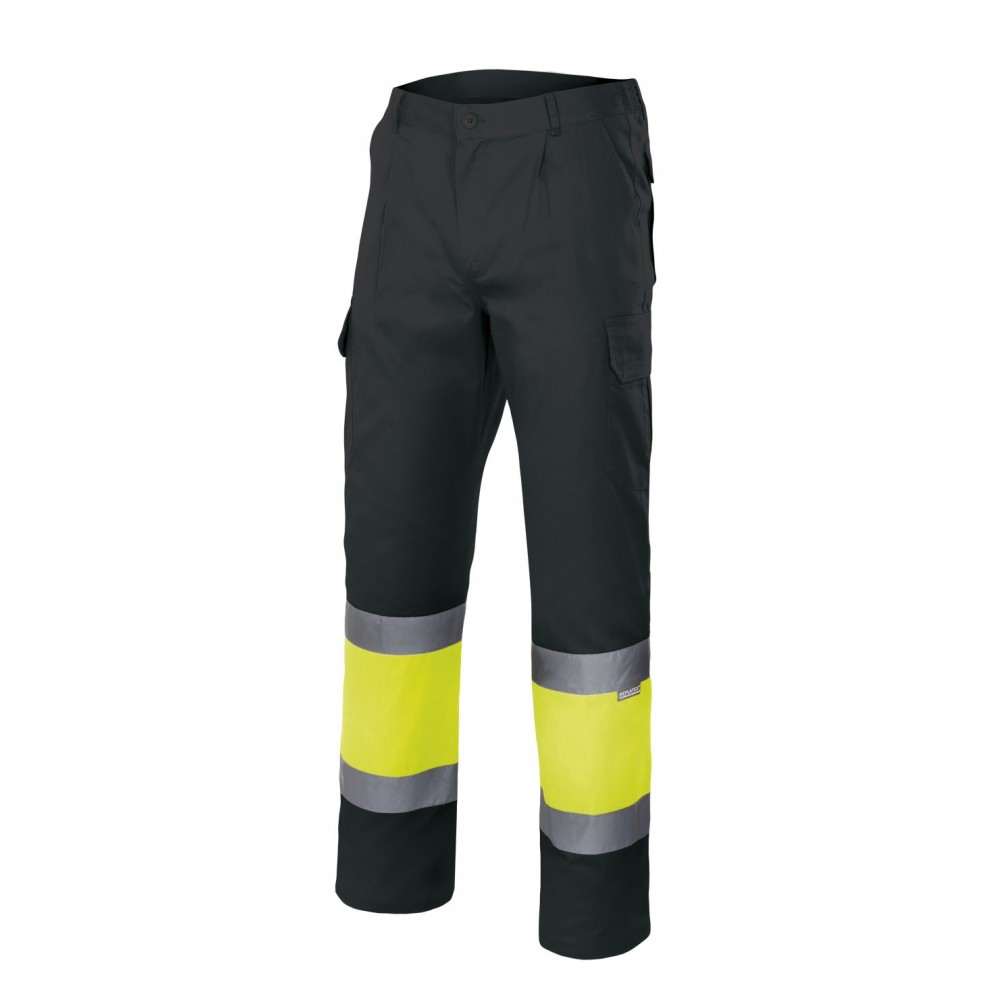 Pantalón alta visibilidad bicolor velilla 157 Negro-Amarillo