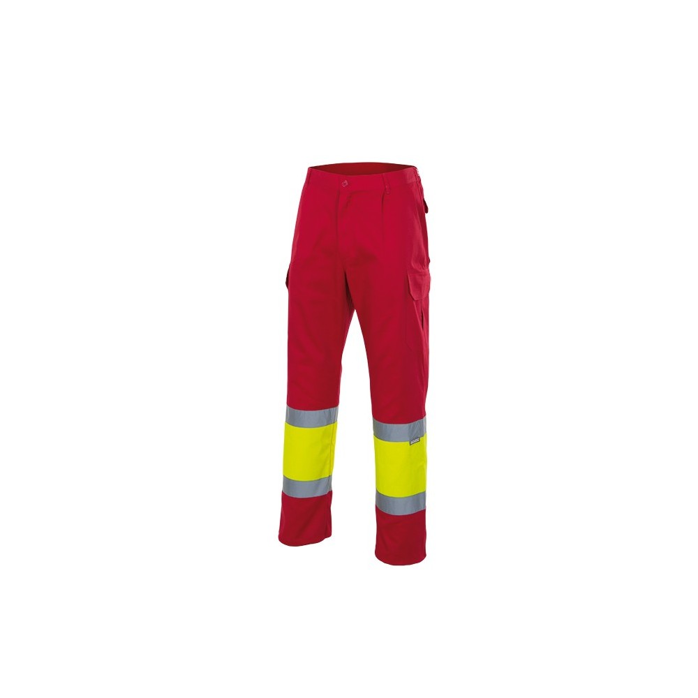 Pantalón alta visibilidad bicolor velilla 157 Rojo-Amarillo
