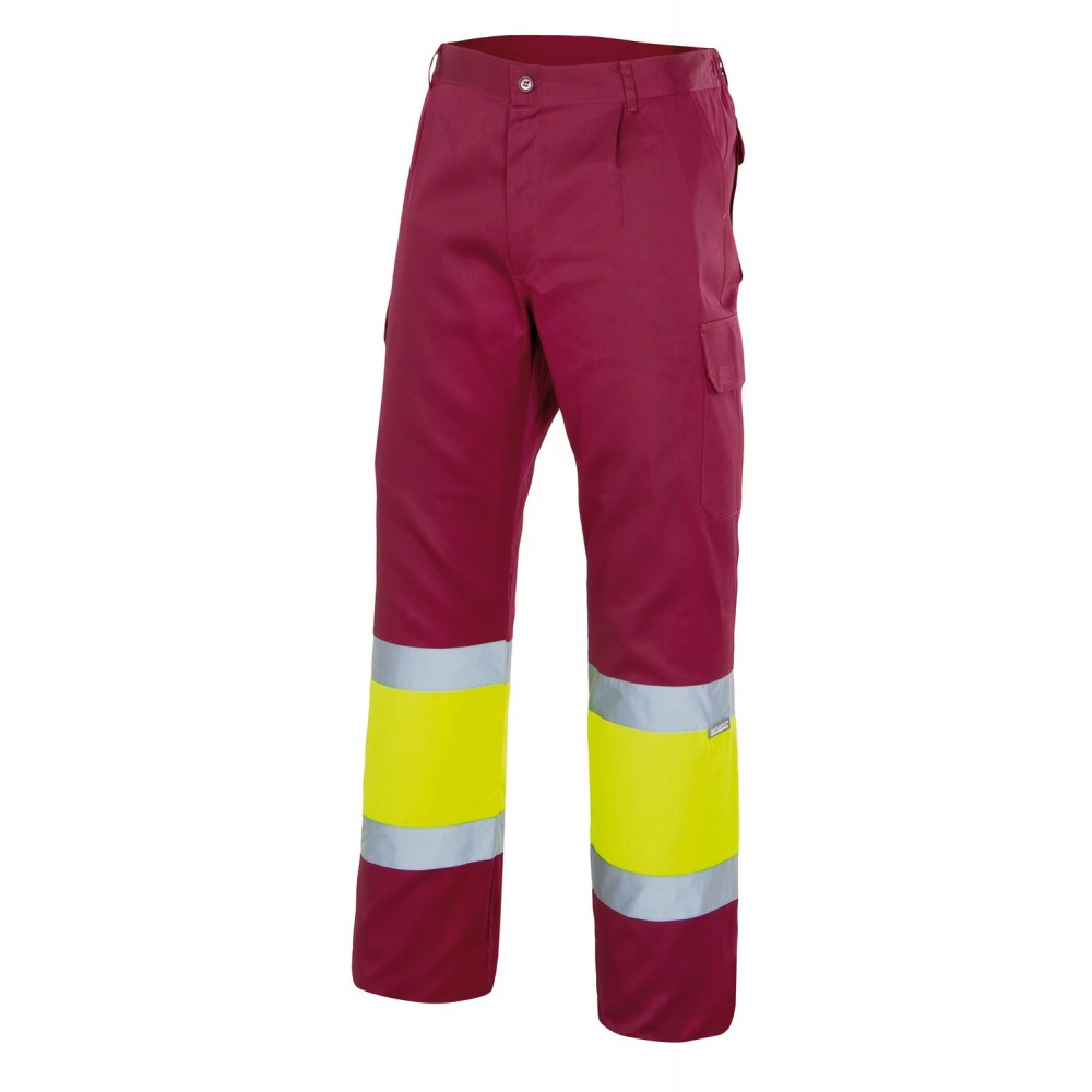 Pantalón alta visibilidad forrado Velilla 156 Granate-Amarillo