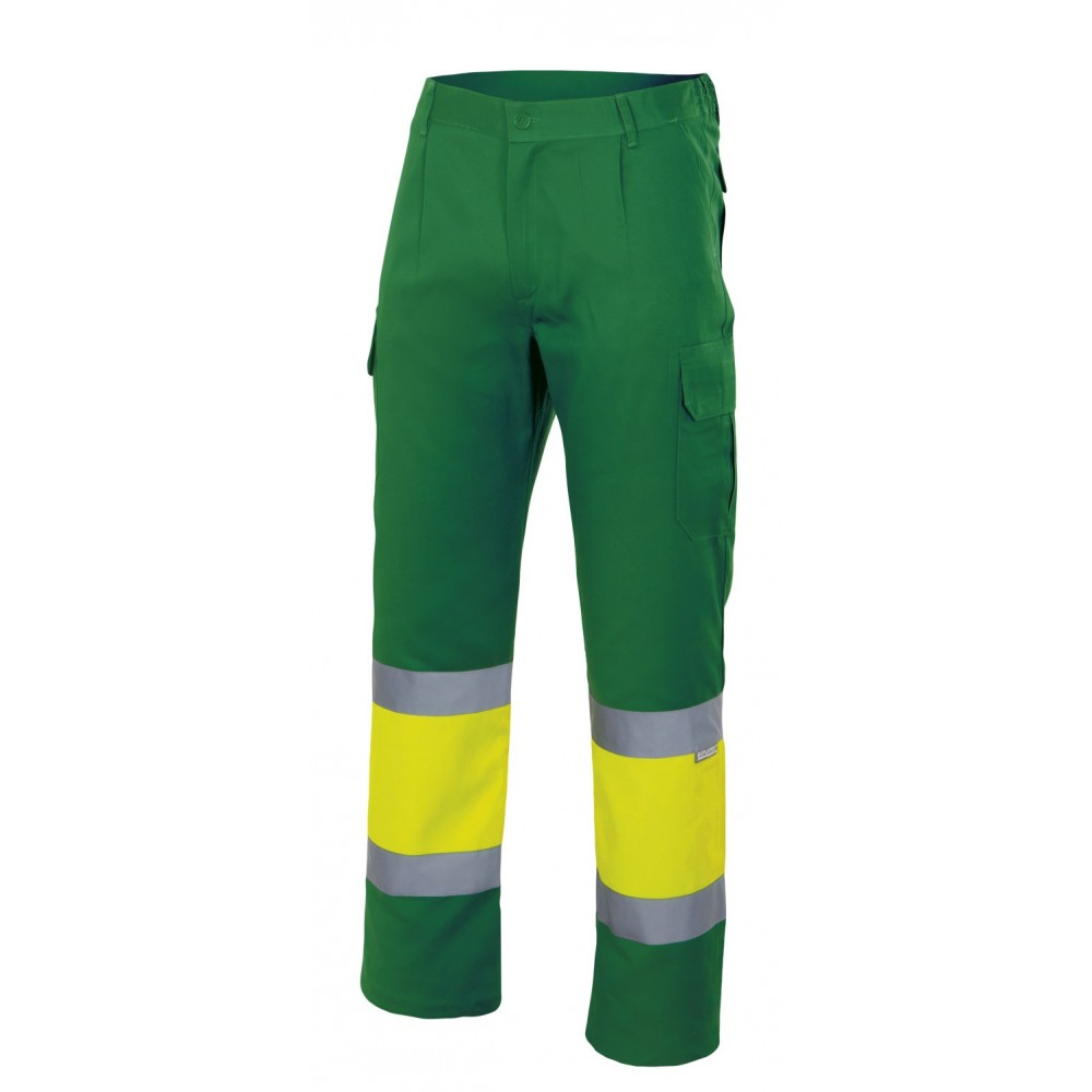 Pantalón alta visibilidad forrado Velilla 156 Verde hierba-Amarillo