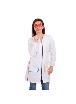 Bata Colegial con bies de colores