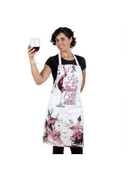 Delantal con peto estampado con bolsillo
