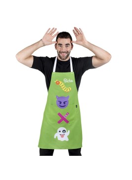 Delantal con peto de emoticonos