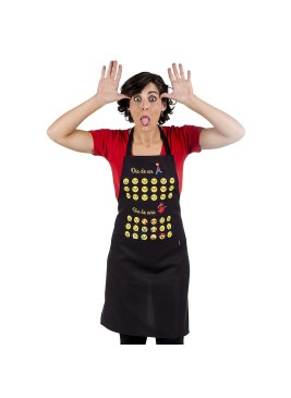 Delantal con peto negro estampado