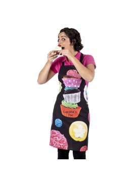 Delantal para pastelerías con peto estampado 100% poliéster