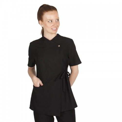 Blusa sanitaria semiajustada de microfibra Garys 653100 Negra