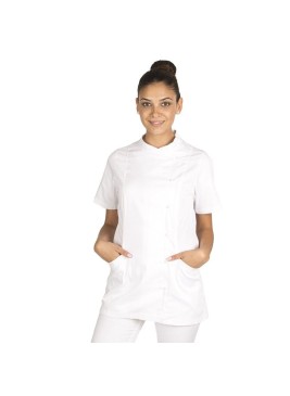 Blusa semiajustada de satén con pinzas