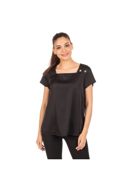 Blusa de recepcionista de satén