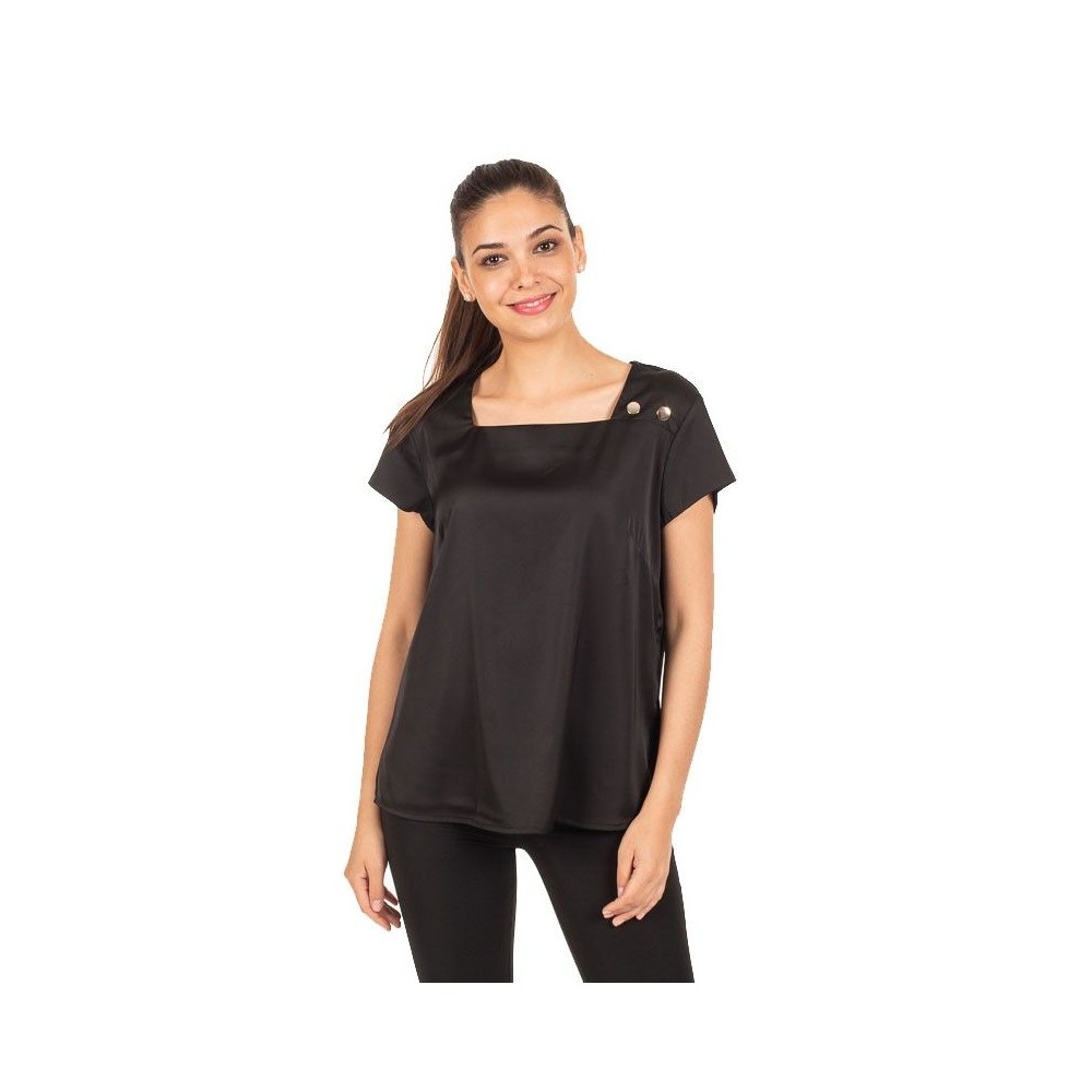 Blusa de recepcionista de satén