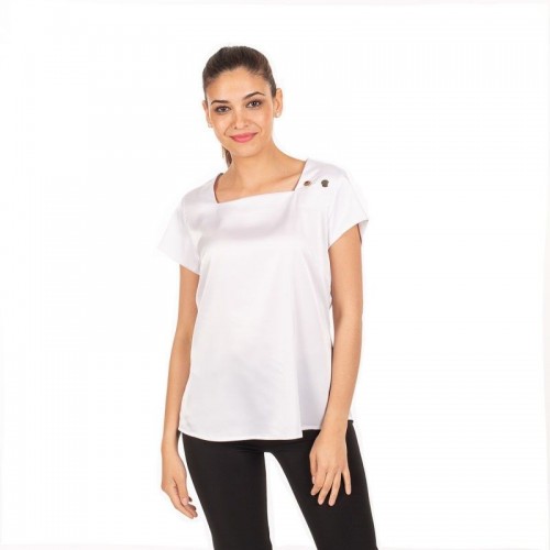 Blusa de recepcionista de satén