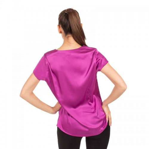 Blusa de recepcionista de satén