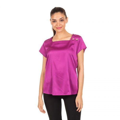 Blusa de recepcionista de satén