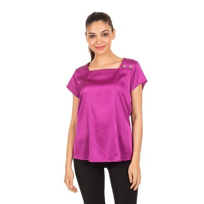 Blusa de recepcionista de satén