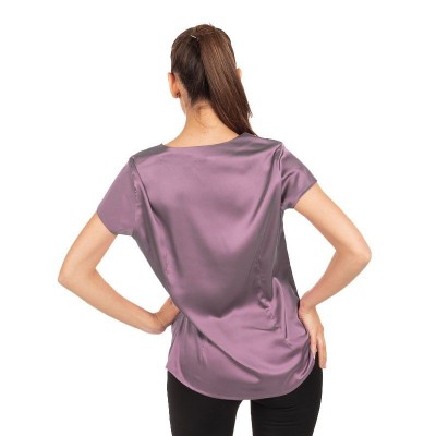 Blusa de recepcionista de satén