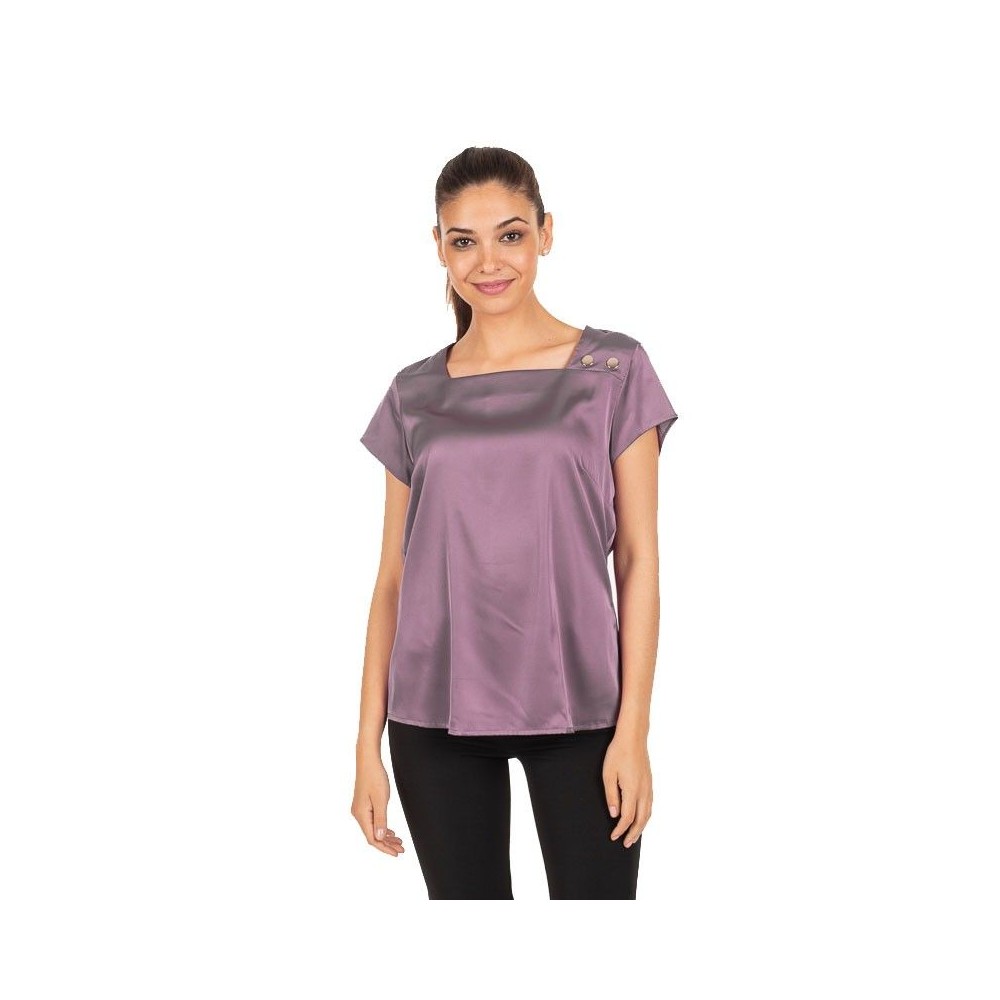 Blusa de recepcionista de satén