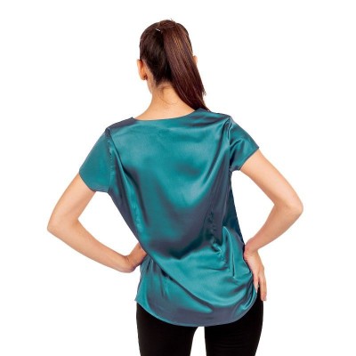 Blusa de recepcionista de satén